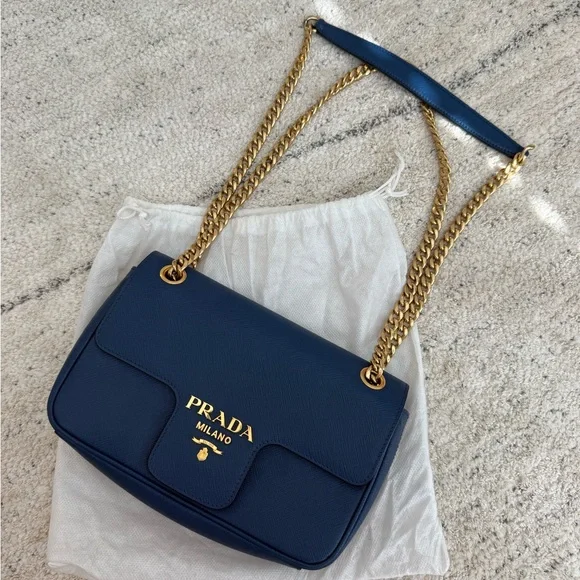 Prada Milano Navy Blue Shoulder Bag - Picture 2 of 11